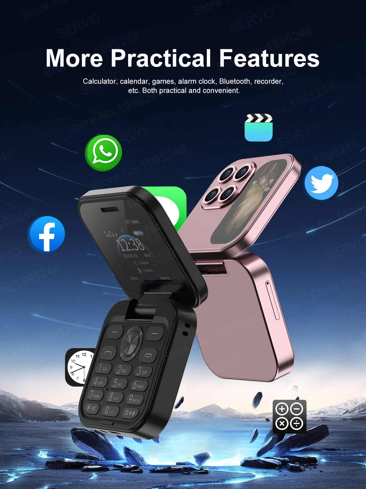 2024 NEW SERVO i17 Mini Dual SIM Small Flip Mobile Phone 2G GSM Speed Dial Magic Voice 1.77-inch Compact Foldable Celular Phones 2024 NEW SERVO i17 Mini Dual SIM Small Flip Mobile Phone 2G GSM Speed Dial Magic Voice 1.77-inch Compact Foldable Celular Phones