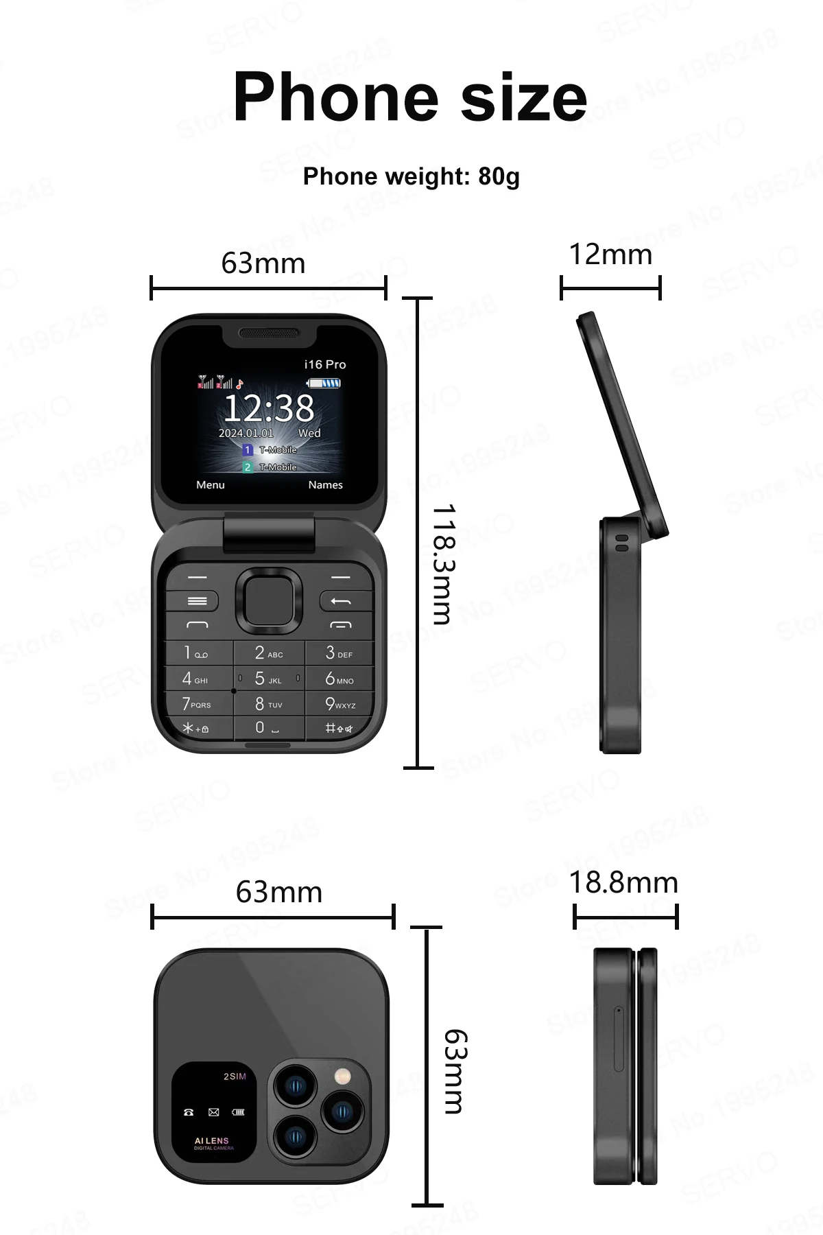 SERVO i16 Pro Mini Fold Mobile Phone Dual SIM Card FM Radio Vibration Magic Voice Blacklist Speed Dial 1.77''Screen Square Phone SERVO i16 Pro Mini Fold Mobile Phone Dual SIM Card FM Radio Vibration Magic Voice Blacklist Speed Dial 1.77''Screen Square Phone