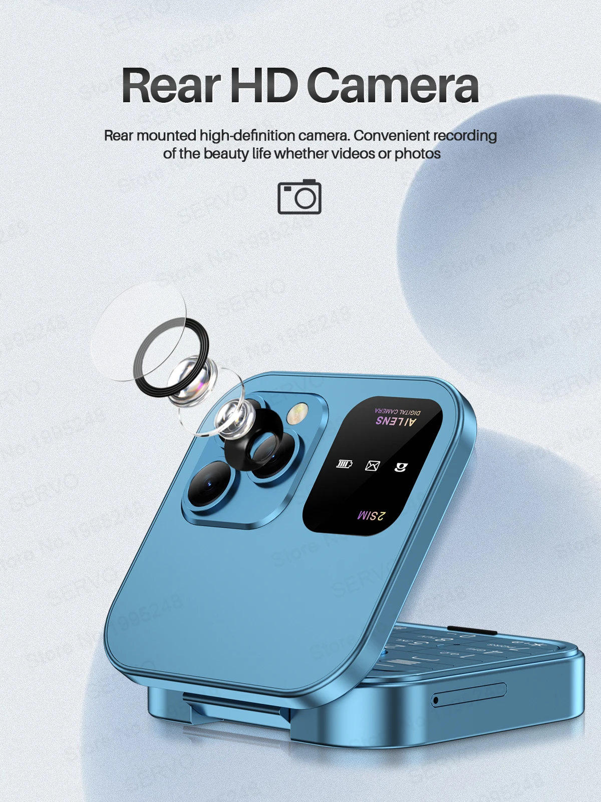 SERVO i16 Pro Mini Fold Mobile Phone Dual SIM Card FM Radio Vibration Magic Voice Blacklist Speed Dial 1.77''Screen Square Phone SERVO i16 Pro Mini Fold Mobile Phone Dual SIM Card FM Radio Vibration Magic Voice Blacklist Speed Dial 1.77''Screen Square Phone