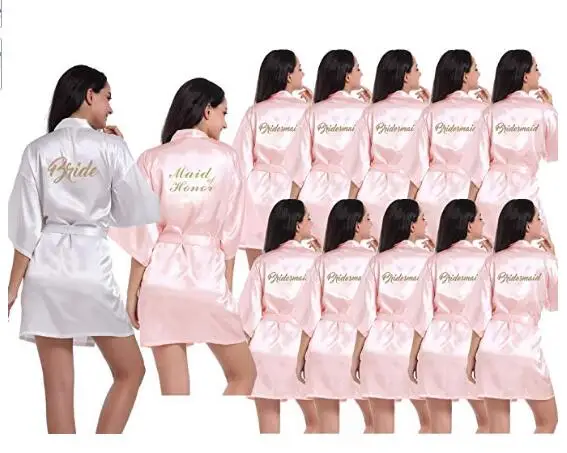 2019 New Bridesmaid Robes Robes Bridal Robes Light Pink Satin Robe Bridesmaid Robes Wedding 2019 New Bridesmaid Robes Robes Bridal Robes Light Pink Satin Robe Bridesmaid Robes Wedding