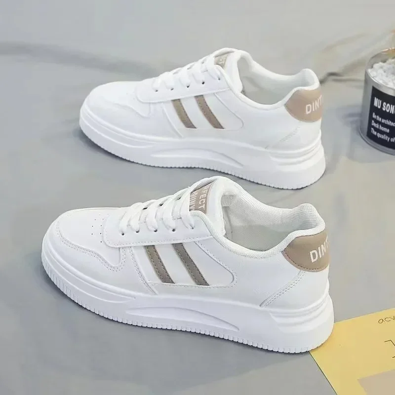 New Women Casual Walking Shoes Summer Flat Lace-Up Leather High-Quality Sneakers