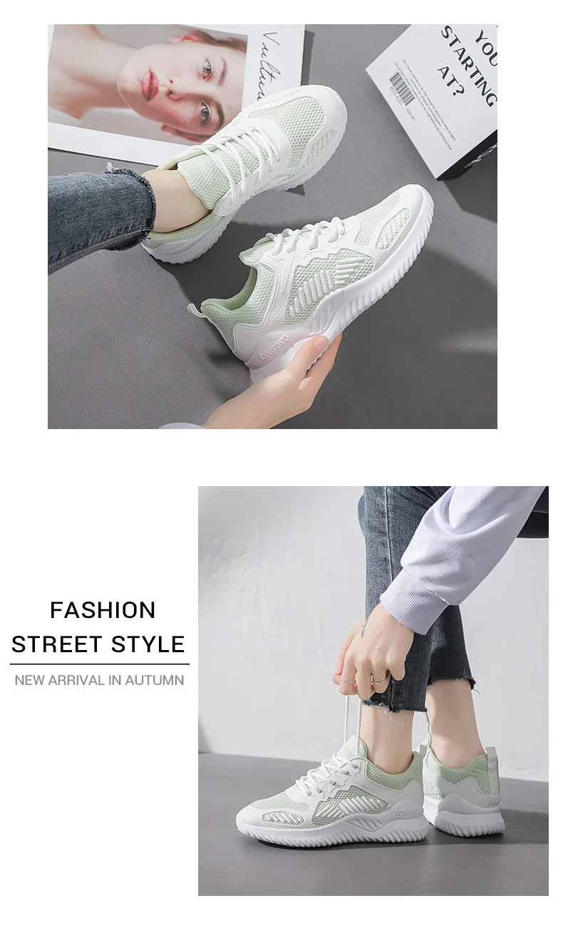 New sports women's shoes coconut running shoes wild breathable single net shoes women fashion trend New sports women's shoes coconut running shoes wild breathable single net shoes women fashion trend