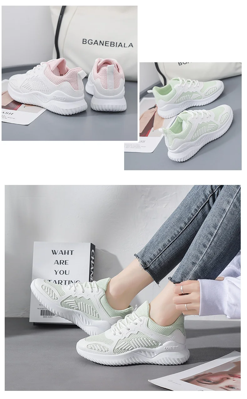 New sports women's shoes coconut running shoes wild breathable single net shoes women fashion trend New sports women's shoes coconut running shoes wild breathable single net shoes women fashion trend