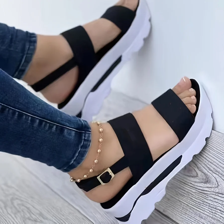 Open Toe Shoes Summer Women Non Slip Durable Women's Sandals Wedges Basic Buckle Slippers Women Zapatos De Mujer Footwear Open Toe Shoes Summer Women Non Slip Durable Women's Sandals Wedges Basic Buckle Slippers Women Zapatos De Mujer Footwear