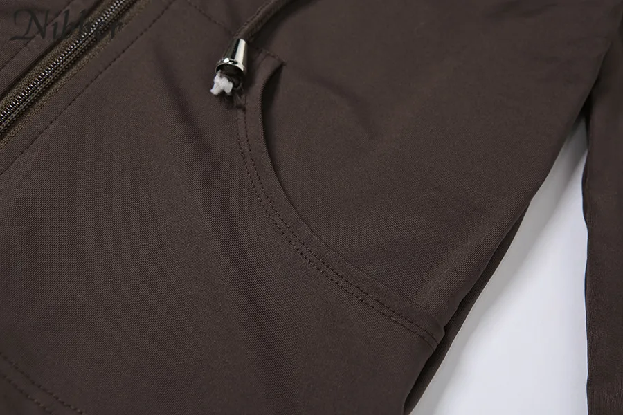 Nibber Sporty Casual Long Sleeve Hooded Zipper Solid two pieces set women Autumn Workout Skinny Top And Pants Matching Set mujer Nibber Sporty Casual Long Sleeve Hooded Zipper Solid two pieces set women Autumn Workout Skinny Top And Pants Matching Set mujer
