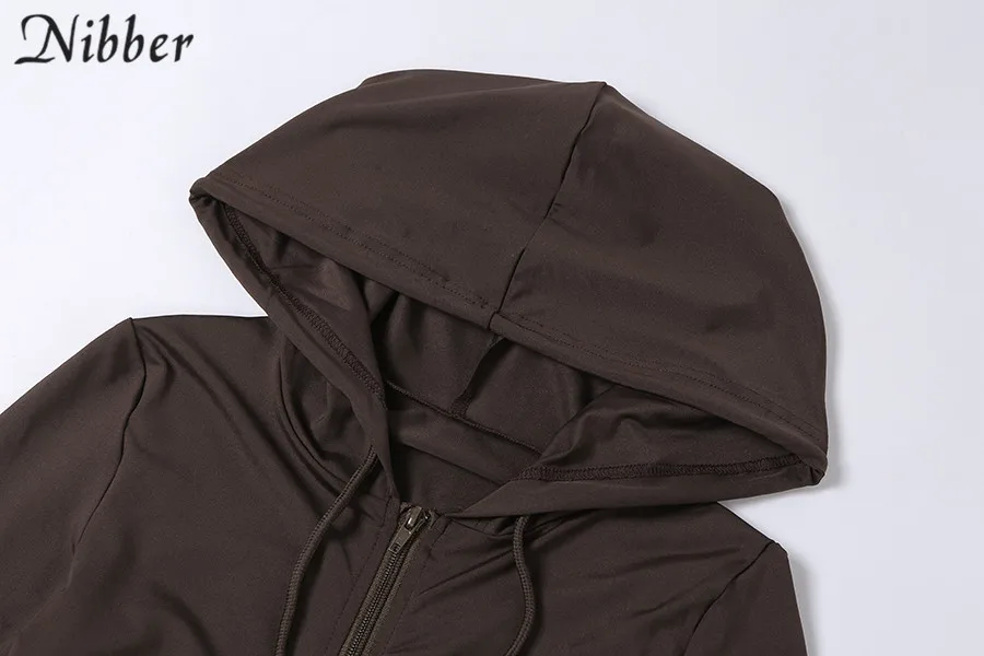 Nibber Sporty Casual Long Sleeve Hooded Zipper Solid two pieces set women Autumn Workout Skinny Top And Pants Matching Set mujer Nibber Sporty Casual Long Sleeve Hooded Zipper Solid two pieces set women Autumn Workout Skinny Top And Pants Matching Set mujer