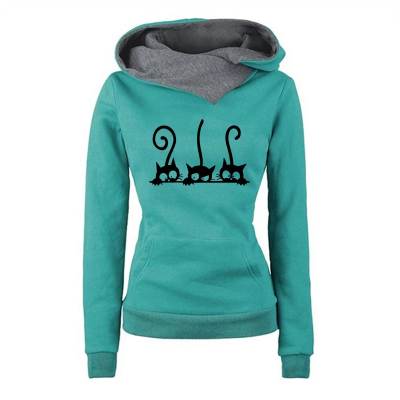 Womens Cute Cat Printing Hooded Outfits High Quality Casual Versatile Sweatshirt Sweatpant Jogging Fitness Hot Sales Tracksuit Womens Cute Cat Printing Hooded Outfits High Quality Casual Versatile Sweatshirt Sweatpant Jogging Fitness Hot Sales Tracksuit