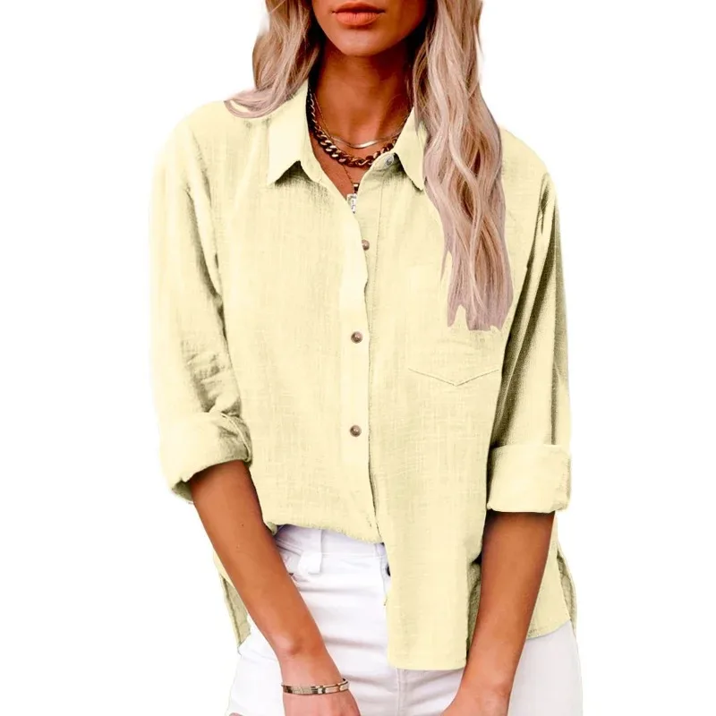 Cotton Linen Long Sleeve Shirts for Women Clothing Y2k Tops Vintage Fashion Clothes Tshirt Elegant Casual Tees Streetwear Cotton Linen Long Sleeve Shirts for Women Clothing Y2k Tops Vintage Fashion Clothes Tshirt Elegant Casual Tees Streetwear