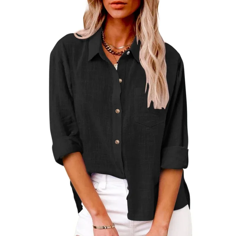 Cotton Linen Long Sleeve Shirts for Women Clothing Y2k Tops Vintage Fashion Clothes Tshirt Elegant Casual Tees Streetwear Cotton Linen Long Sleeve Shirts for Women Clothing Y2k Tops Vintage Fashion Clothes Tshirt Elegant Casual Tees Streetwear