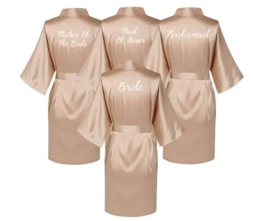 Satin Silk Robes Plus Size Wedding BathRobe Bride Bridesmaid Dress Gown Women Clothing Sleepwear Maid of Honor Rose Gold Satin Silk Robes Plus Size Wedding BathRobe Bride Bridesmaid Dress Gown Women Clothing Sleepwear Maid of Honor Rose Gold