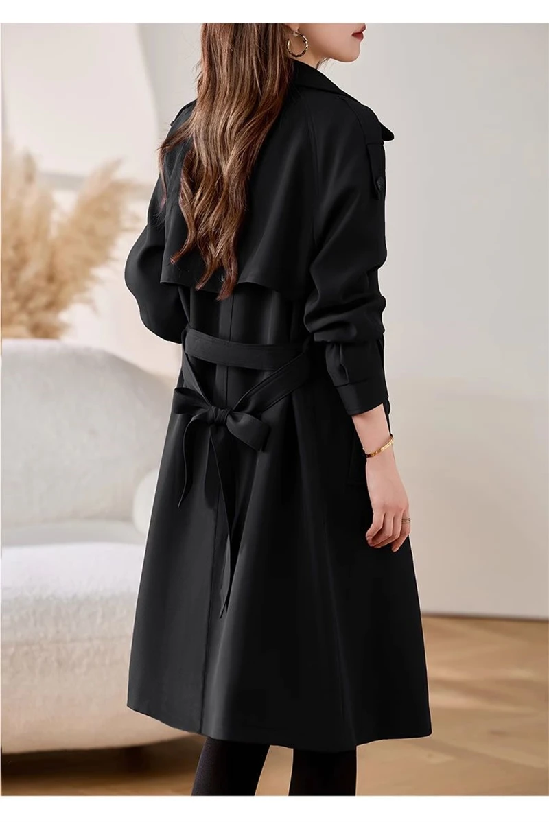 Spring Autumn Trench Coat Women 2025 New Korean Mid Long High-End Temperament Fashion Overcoat Windbreaker Jackets Female Trend Spring Autumn Trench Coat Women 2025 New Korean Mid Long High-End Temperament Fashion Overcoat Windbreaker Jackets Female Trend
