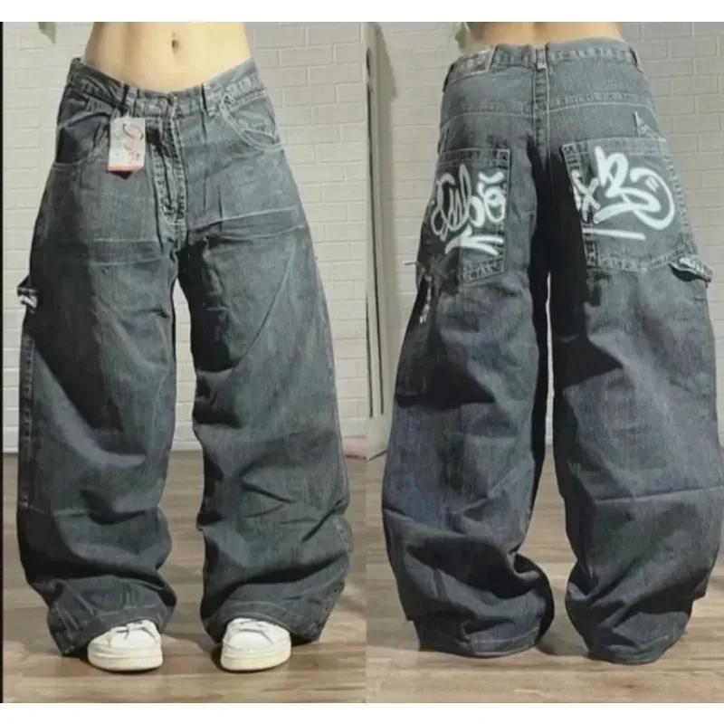 American Retro Cleanfit Fashion Print Baggy Jeans Women's Y2K Popular Casual Joker Gothic High Waist Wide-Leg pants Street Wear American Retro Cleanfit Fashion Print Baggy Jeans Women's Y2K Popular Casual Joker Gothic High Waist Wide-Leg pants Street Wear