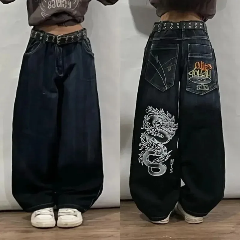 American Retro Cleanfit Fashion Print Baggy Jeans Women's Y2K Popular Casual Joker Gothic High Waist Wide-Leg pants Street Wear American Retro Cleanfit Fashion Print Baggy Jeans Women's Y2K Popular Casual Joker Gothic High Waist Wide-Leg pants Street Wear
