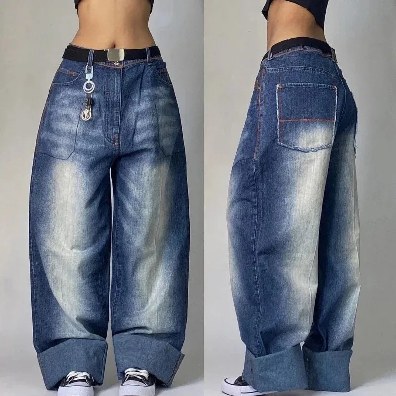 Streetwear New Vintage Letter Printing Washed Baggy Jeans Women Y2K Harajuku Hip Hop Popular Gothic High Waist Wide Leg Pants Streetwear New Vintage Letter Printing Washed Baggy Jeans Women Y2K Harajuku Hip Hop Popular Gothic High Waist Wide Leg Pants