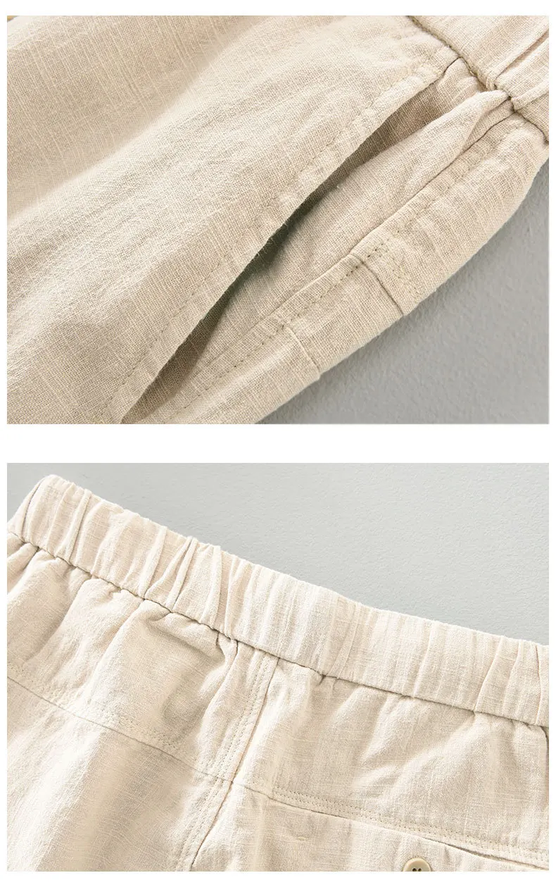 Ankle Length Linen Pants Casual Harem Pants Men Clothing Pleated Vintage Breathable White Brown Khaki Trousers For Man Summer Ankle Length Linen Pants Casual Harem Pants Men Clothing Pleated Vintage Breathable White Brown Khaki Trousers For Man Summer