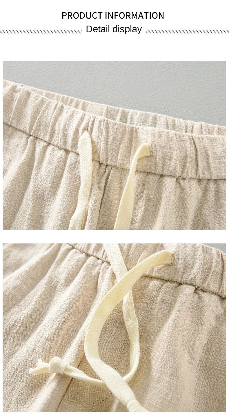 Ankle Length Linen Pants Casual Harem Pants Men Clothing Pleated Vintage Breathable White Brown Khaki Trousers For Man Summer Ankle Length Linen Pants Casual Harem Pants Men Clothing Pleated Vintage Breathable White Brown Khaki Trousers For Man Summer