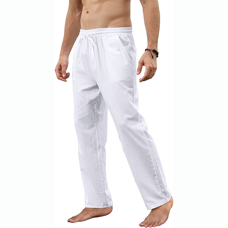 New Men's Cotton Linen Pants Loose Autum Casual Pants Male Breathable Solid Color Drawstring Jogger Yoga Long Trousers New Men's Cotton Linen Pants Loose Autum Casual Pants Male Breathable Solid Color Drawstring Jogger Yoga Long Trousers
