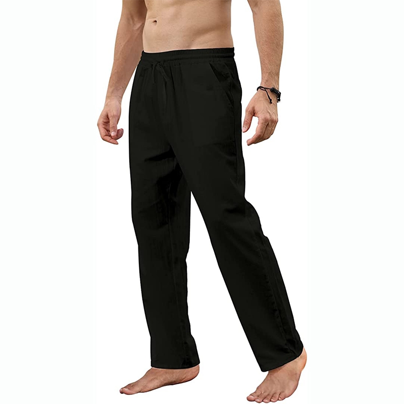 New Men's Cotton Linen Pants Loose Autum Casual Pants Male Breathable Solid Color Drawstring Jogger Yoga Long Trousers New Men's Cotton Linen Pants Loose Autum Casual Pants Male Breathable Solid Color Drawstring Jogger Yoga Long Trousers