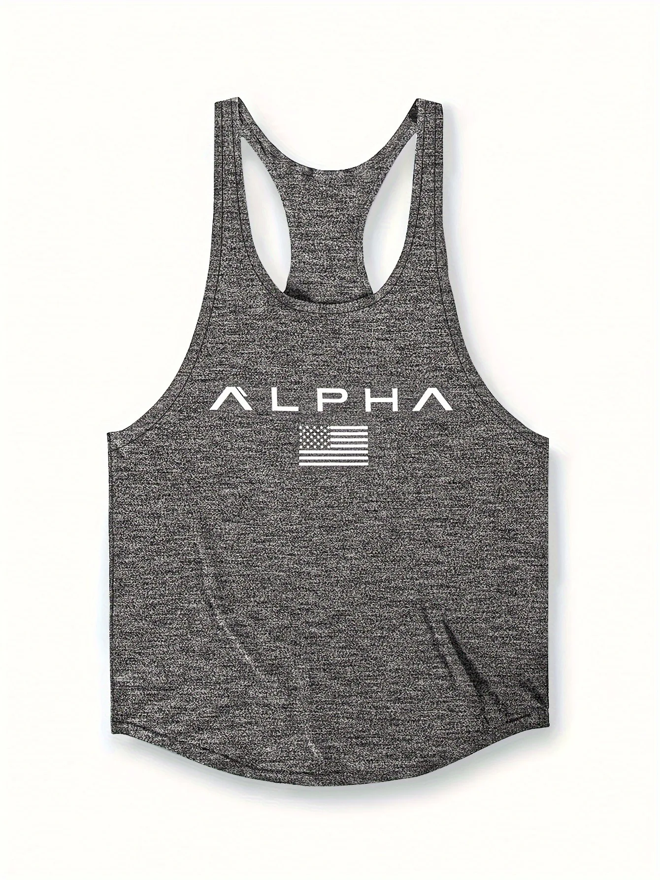 Cross-border European Size Alpha Men's Printed Round-neck Fitness Vest, Undershirt, Muscle Quick-drying Basketball Vest Cross-border European Size Alpha Men's Printed Round-neck Fitness Vest, Undershirt, Muscle Quick-drying Basketball Vest