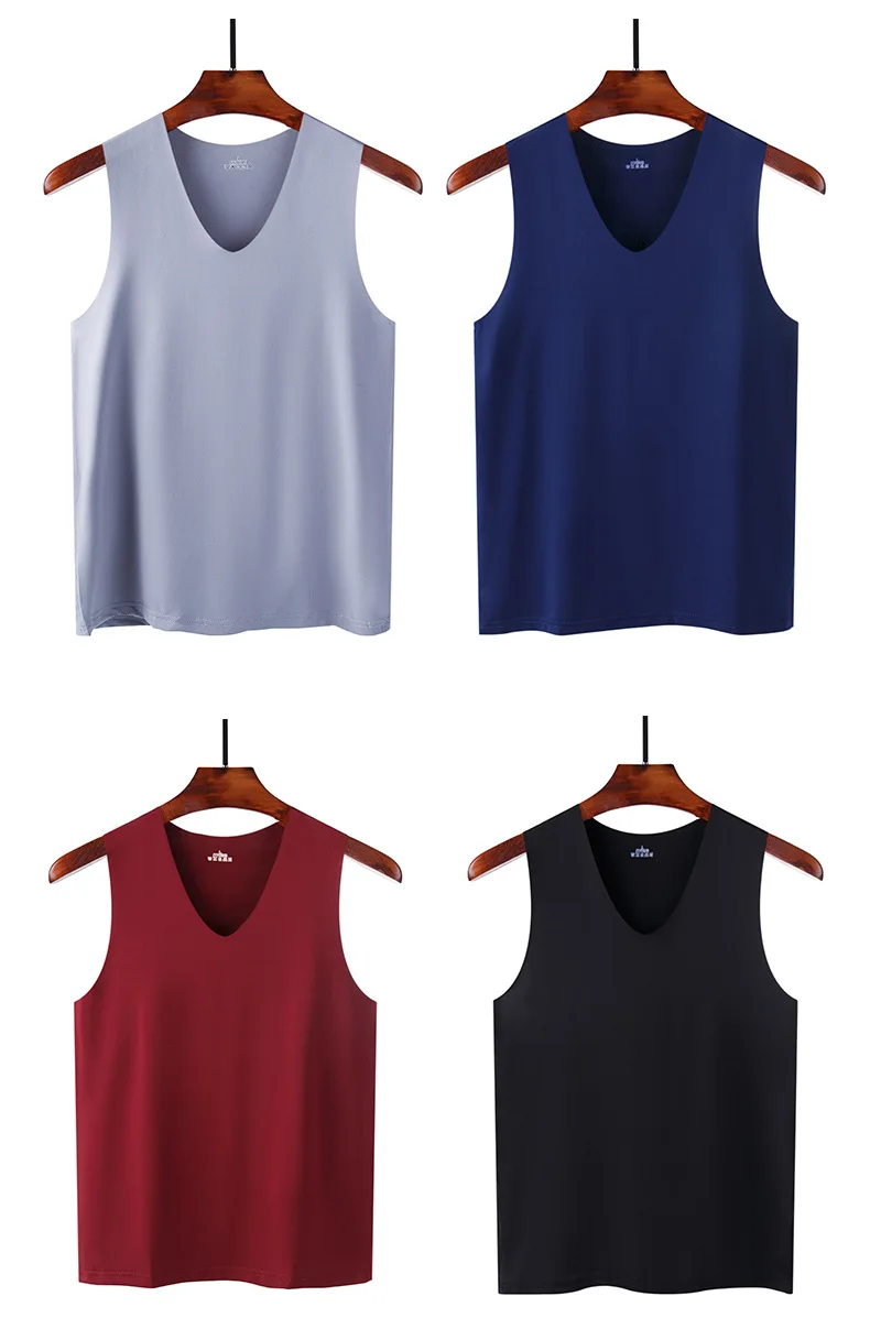Men's Underwears Undershirts Summer Vest Men Traceless Ice Silk Tank Top Slim Fit Sports Fitness Sleeveless Breathable Singlet Men's Underwears Undershirts Summer Vest Men Traceless Ice Silk Tank Top Slim Fit Sports Fitness Sleeveless Breathable Singlet