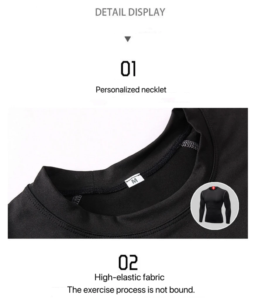 1pcs Men's Long-sleeved Thermal Underwear Male Thin Tight Fitting Fast Dry Elastic Fitness Tops Man Autumn Winter Sprots Wear 1pcs Men's Long-sleeved Thermal Underwear Male Thin Tight Fitting Fast Dry Elastic Fitness Tops Man Autumn Winter Sprots Wear