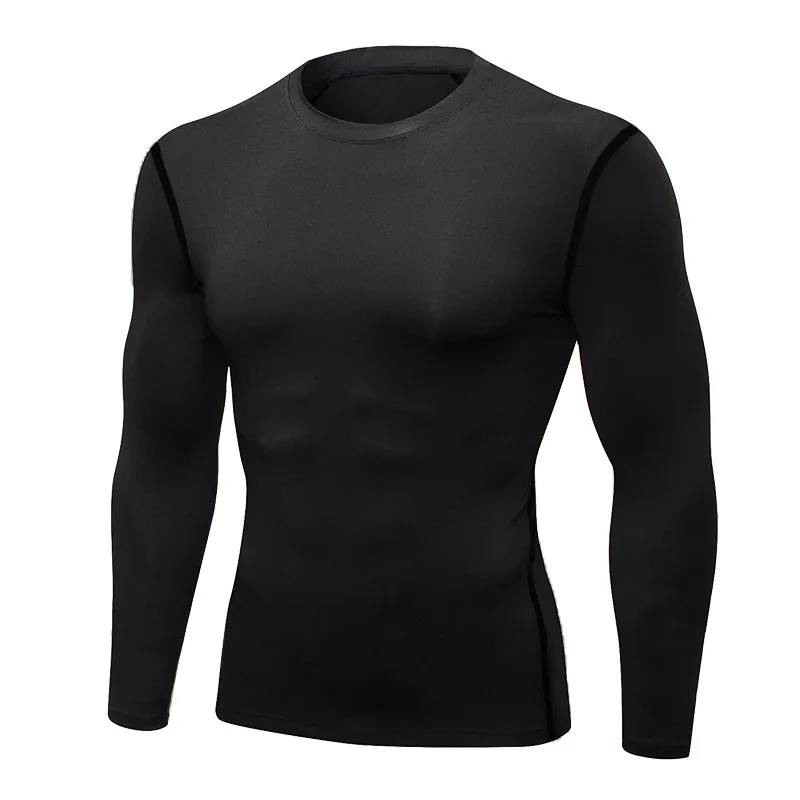 1pcs Men's Long-sleeved Thermal Underwear Male Thin Tight Fitting Fast Dry Elastic Fitness Tops Man Autumn Winter Sprots Wear 1pcs Men's Long-sleeved Thermal Underwear Male Thin Tight Fitting Fast Dry Elastic Fitness Tops Man Autumn Winter Sprots Wear