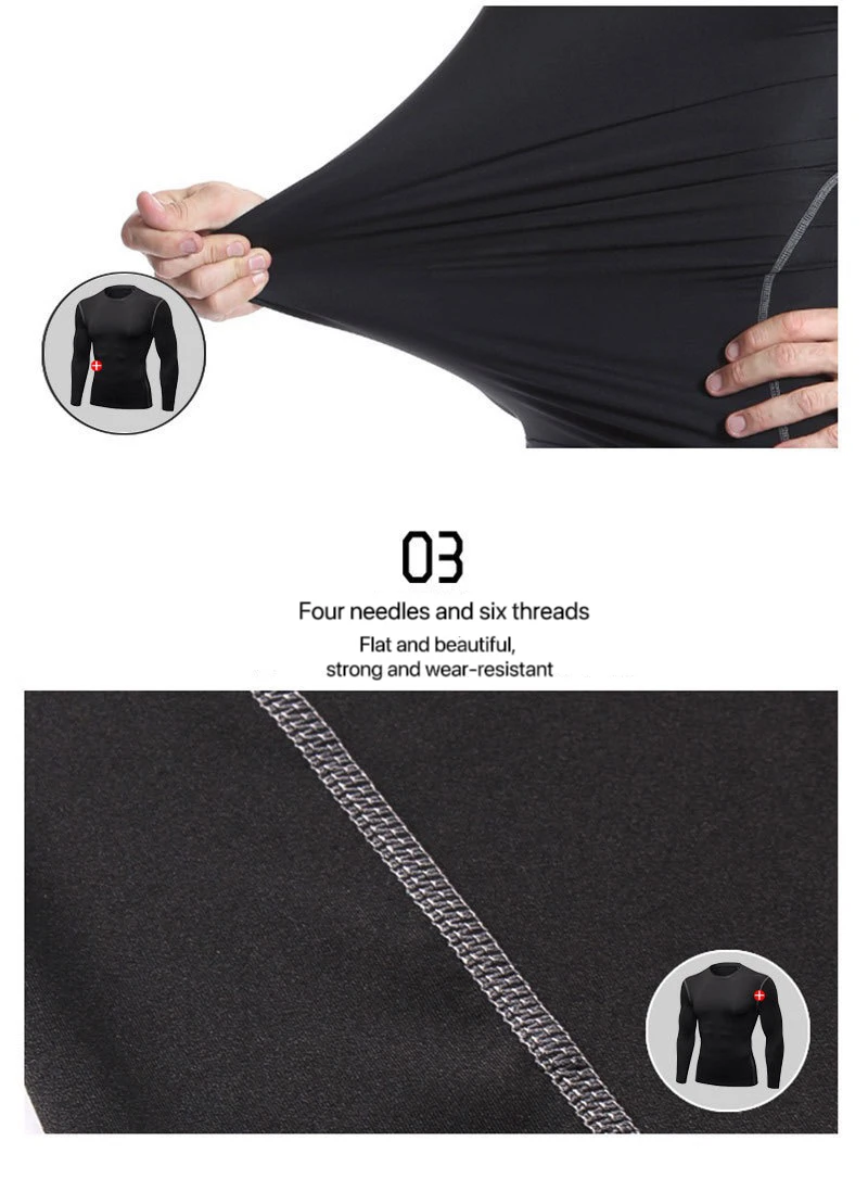 1pcs Men's Long-sleeved Thermal Underwear Male Thin Tight Fitting Fast Dry Elastic Fitness Tops Man Autumn Winter Sprots Wear 1pcs Men's Long-sleeved Thermal Underwear Male Thin Tight Fitting Fast Dry Elastic Fitness Tops Man Autumn Winter Sprots Wear