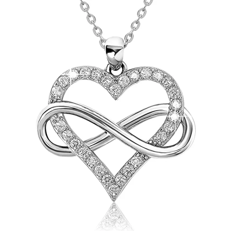 Huitan Silver Color Love Heart Necklace for Women Full with Sparkling CZ Engagement Wedding Bridal Necklaces New Fashion Jewelry Huitan Silver Color Love Heart Necklace for Women Full with Sparkling CZ Engagement Wedding Bridal Necklaces New Fashion Jewelry
