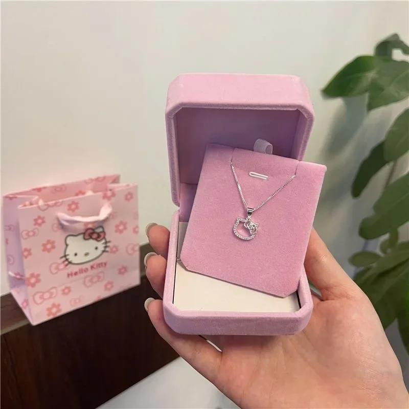 Kawaii Hello Kitty Sanrio Anime Clavicle Chain Pendant Necklace Women's Simple White Elegant Necklace Women's Jewelry Gift Kawaii Hello Kitty Sanrio Anime Clavicle Chain Pendant Necklace Women's Simple White Elegant Necklace Women's Jewelry Gift
