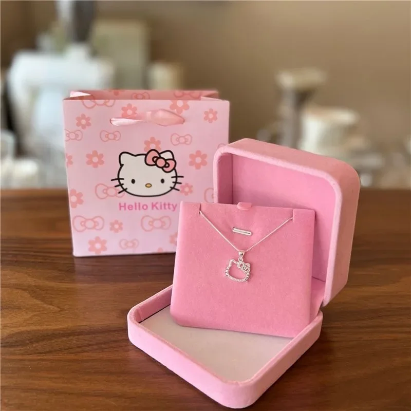 Kawaii Hello Kitty Sanrio Anime Clavicle Chain Pendant Necklace Women's Simple White Elegant Necklace Women's Jewelry Gift Kawaii Hello Kitty Sanrio Anime Clavicle Chain Pendant Necklace Women's Simple White Elegant Necklace Women's Jewelry Gift