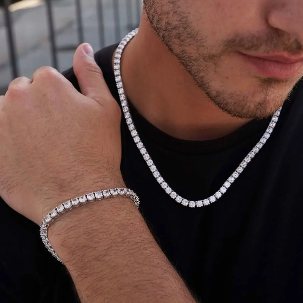 KNOBSPIN GRA Certified Moissanite Tennis Necklace 2/3/4/5/6.5mm Solid 925 Sterling Silver Diamond Tennis Necklaces for Women Man KNOBSPIN GRA Certified Moissanite Tennis Necklace 2/3/4/5/6.5mm Solid 925 Sterling Silver Diamond Tennis Necklaces for Women Man