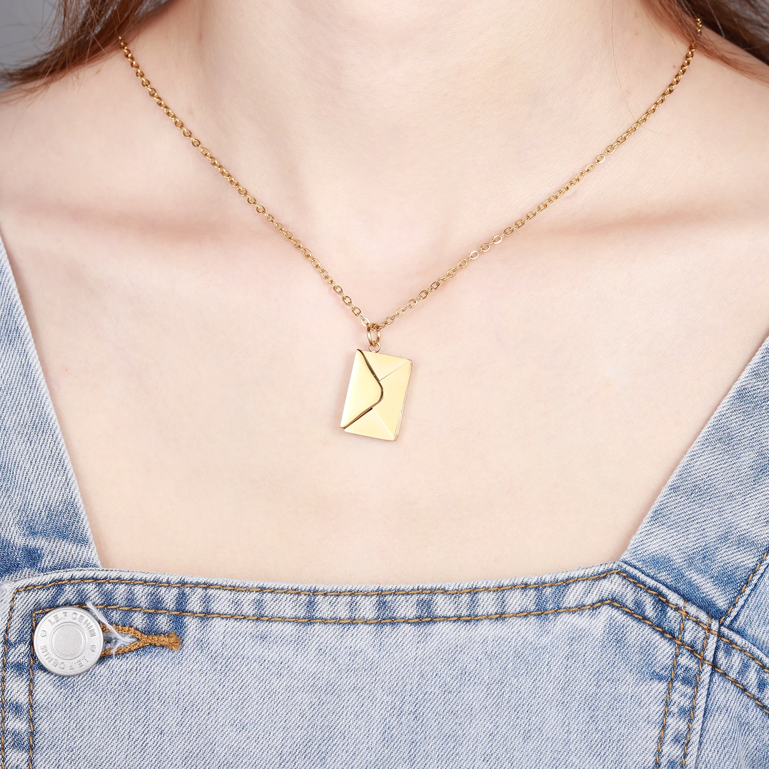 Love Letter Envelope Pendant Necklace Customized Stainless Steel Jewelry Confession Love You for Valentine Day Mother Day Gift Love Letter Envelope Pendant Necklace Customized Stainless Steel Jewelry Confession Love You for Valentine Day Mother Day Gift