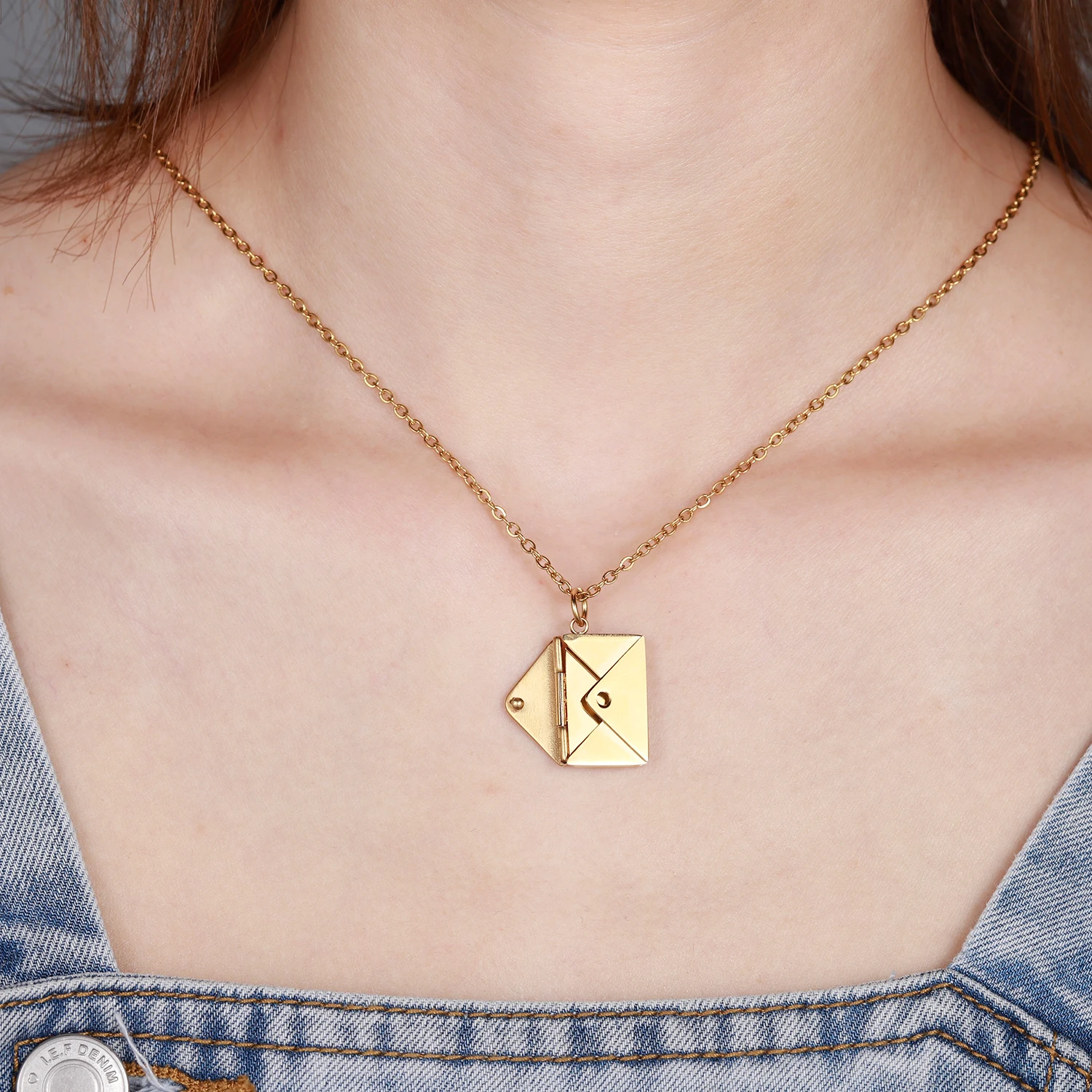 Love Letter Envelope Pendant Necklace Customized Stainless Steel Jewelry Confession Love You for Valentine Day Mother Day Gift Love Letter Envelope Pendant Necklace Customized Stainless Steel Jewelry Confession Love You for Valentine Day Mother Day Gift
