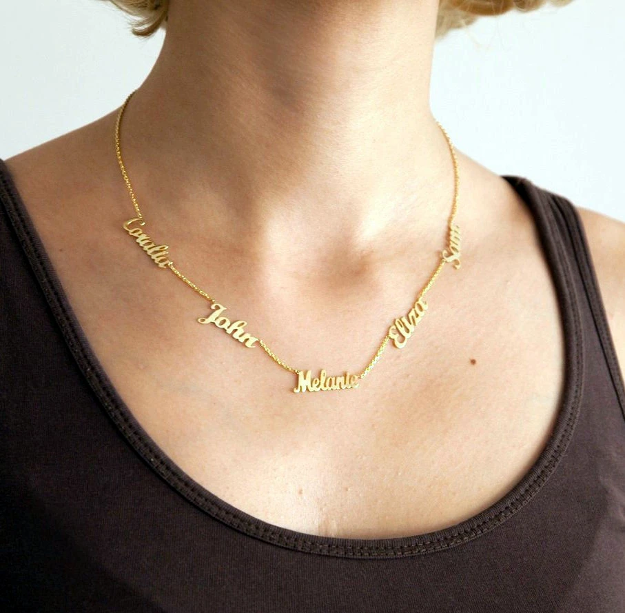 Stainless Steel Jewelry For Women Custom Multi-name Necklace Personalized Customized 1-5 Name Choker Memorial Day Jewelry Gifts Stainless Steel Jewelry For Women Custom Multi-name Necklace Personalized Customized 1-5 Name Choker Memorial Day Jewelry Gifts