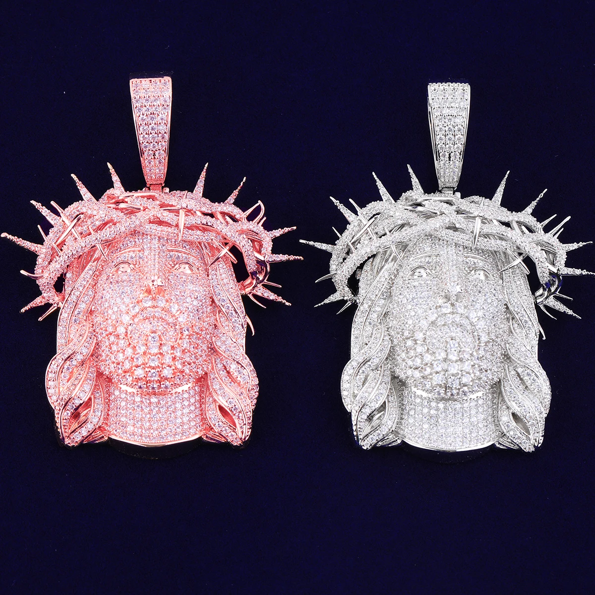 Bubble Letter Iced Out Ratten Jesus Necklace Pendant for Men Prong Setting Cubic Zirocnia Hip Hop Jewelry Bubble Letter Iced Out Ratten Jesus Necklace Pendant for Men Prong Setting Cubic Zirocnia Hip Hop Jewelry