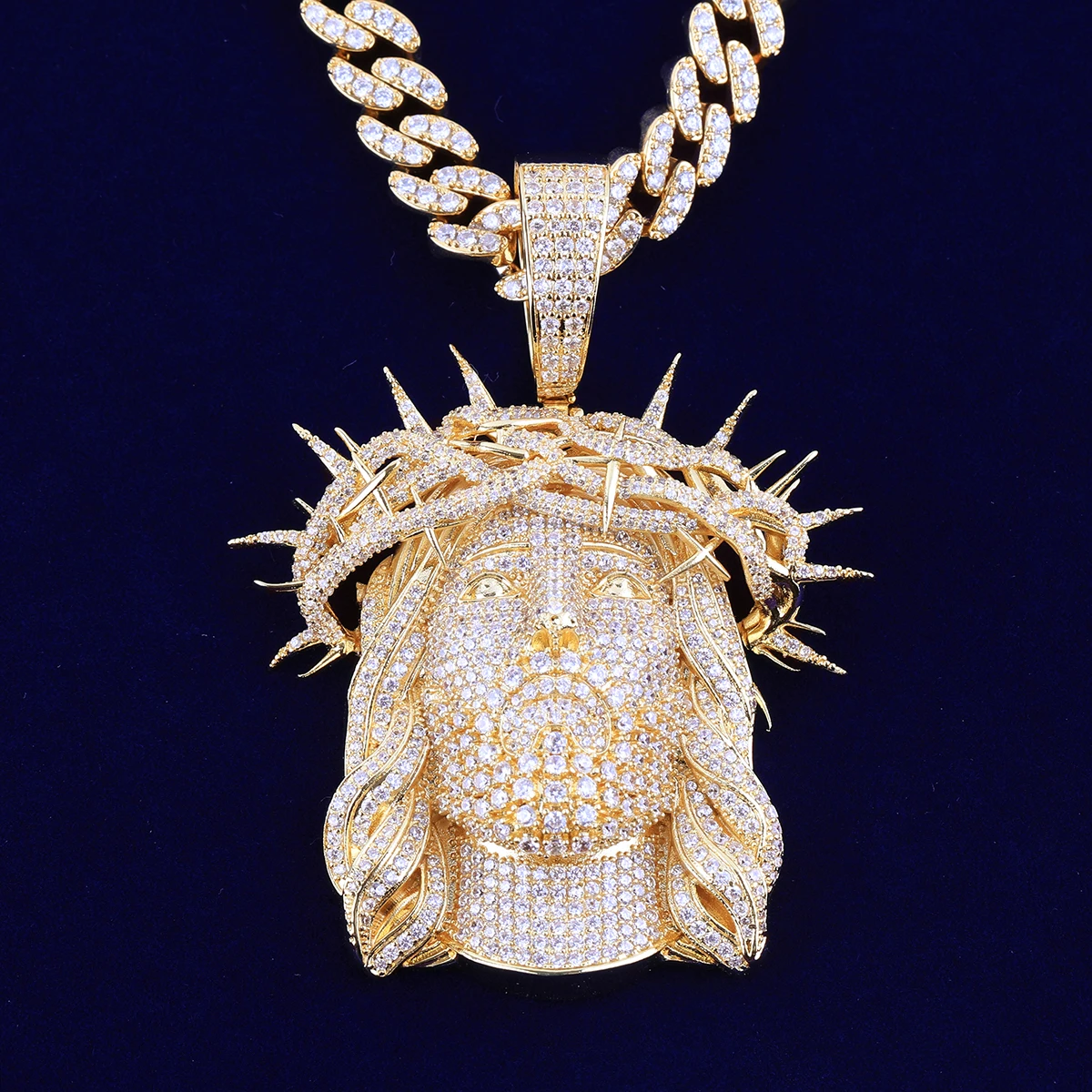 Bubble Letter Iced Out Ratten Jesus Necklace Pendant for Men Prong Setting Cubic Zirocnia Hip Hop Jewelry Bubble Letter Iced Out Ratten Jesus Necklace Pendant for Men Prong Setting Cubic Zirocnia Hip Hop Jewelry