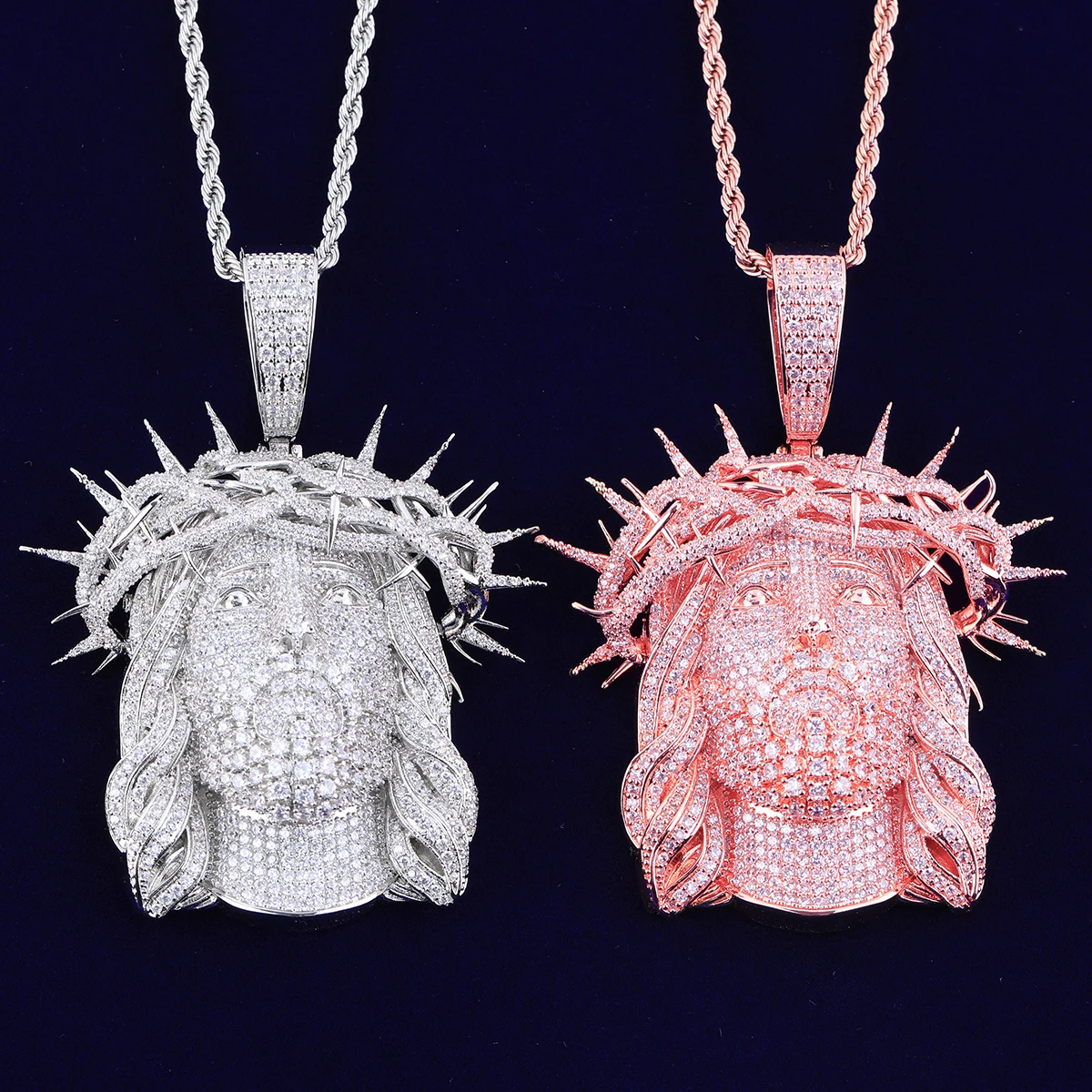 Bubble Letter Iced Out Ratten Jesus Necklace Pendant for Men Prong Setting Cubic Zirocnia Hip Hop Jewelry Bubble Letter Iced Out Ratten Jesus Necklace Pendant for Men Prong Setting Cubic Zirocnia Hip Hop Jewelry