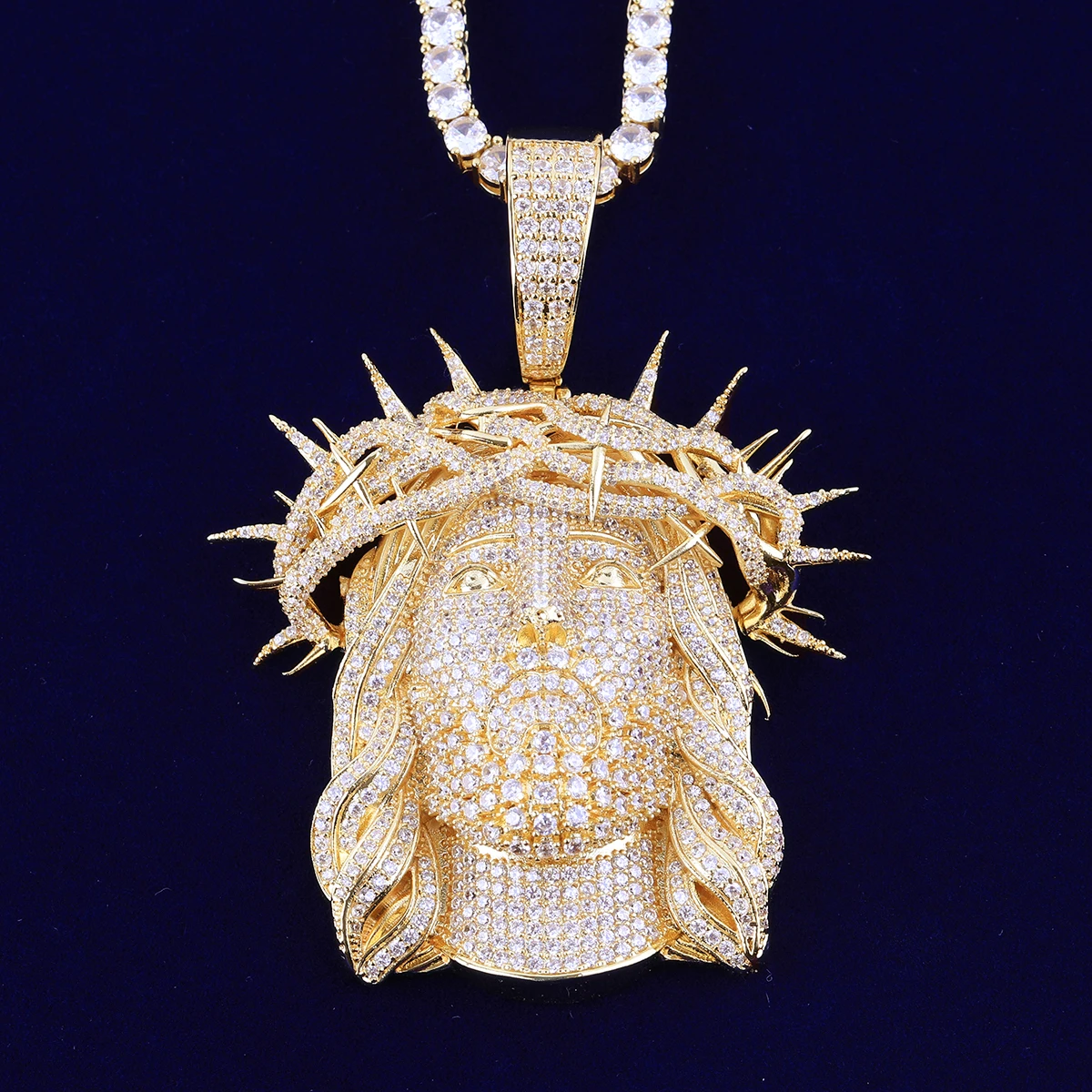 Bubble Letter Iced Out Ratten Jesus Necklace Pendant for Men Prong Setting Cubic Zirocnia Hip Hop Jewelry Bubble Letter Iced Out Ratten Jesus Necklace Pendant for Men Prong Setting Cubic Zirocnia Hip Hop Jewelry