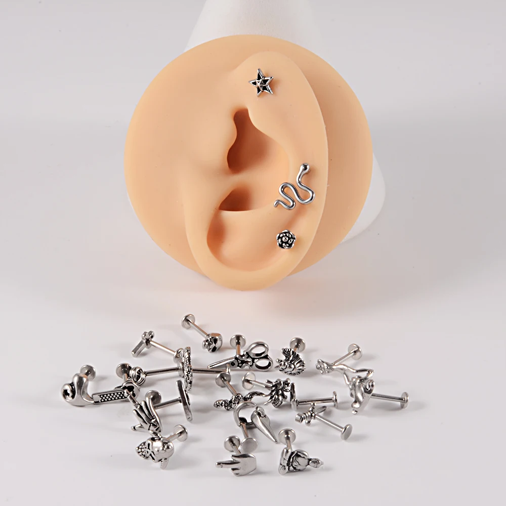 1pcs Surgical Steel Ear Studs Lip Labret Rings Ear Tragus Helix Cartilage Lobe Man Punk Gothic Earrings Body Piercing Jewelry 1pcs Surgical Steel Ear Studs Lip Labret Rings Ear Tragus Helix Cartilage Lobe Man Punk Gothic Earrings Body Piercing Jewelry