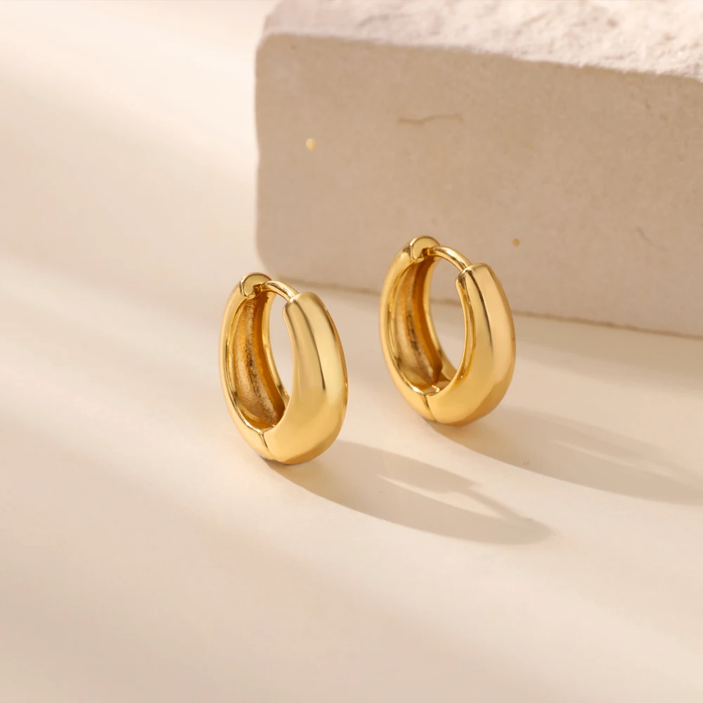 Classic Hoop Earrings for Women Chunky Stainless Steel Gold Color Earring 2025 Trend New in Minimalist Pendientes Jewelry aretes Classic Hoop Earrings for Women Chunky Stainless Steel Gold Color Earring 2025 Trend New in Minimalist Pendientes Jewelry aretes