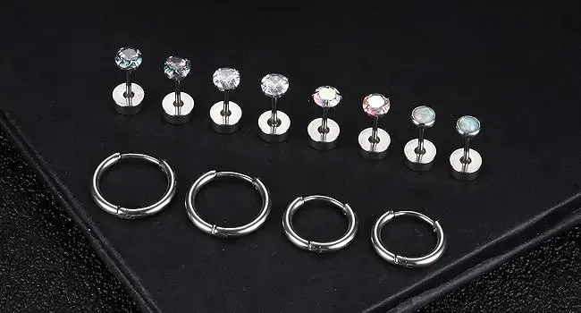 Women Men Hypoallergenic Hoop Earrings for Sensitive Ears CZ Flat Back Earrings Stud 18G Stainless Steel Cartilage Earrings Set Women Men Hypoallergenic Hoop Earrings for Sensitive Ears CZ Flat Back Earrings Stud 18G Stainless Steel Cartilage Earrings Set