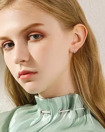 Women Men Hypoallergenic Hoop Earrings for Sensitive Ears CZ Flat Back Earrings Stud 18G Stainless Steel Cartilage Earrings Set Women Men Hypoallergenic Hoop Earrings for Sensitive Ears CZ Flat Back Earrings Stud 18G Stainless Steel Cartilage Earrings Set
