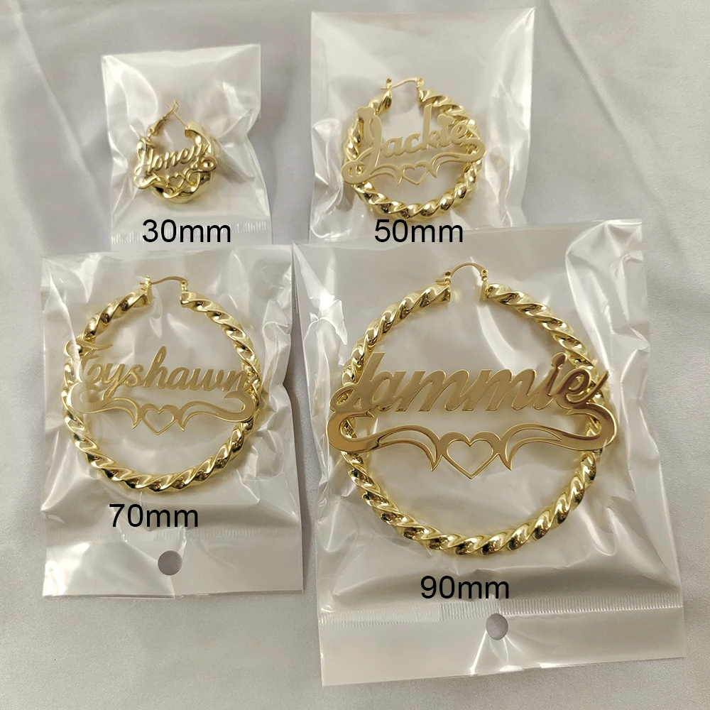 DODOAI New Custom Twist Hoop Earrings For Women, Bold Rope Earrings with Name,Customize Name Round Earring Personality Jewellery DODOAI New Custom Twist Hoop Earrings For Women, Bold Rope Earrings with Name,Customize Name Round Earring Personality Jewellery