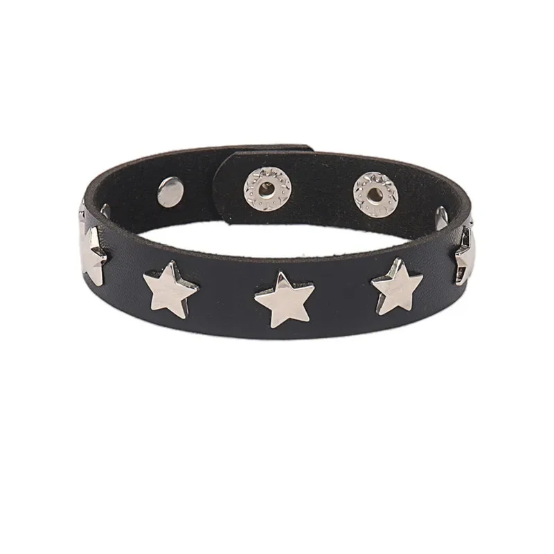 Punk Leather Bracelet for 90s Men Women Rivet Cuff Bangle Bracelet Adjustable Black Leather Wristband Metal Studded Jewelry Gift Punk Leather Bracelet for 90s Men Women Rivet Cuff Bangle Bracelet Adjustable Black Leather Wristband Metal Studded Jewelry Gift