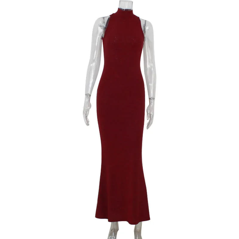 2025 New Women's Elegant Shiny Party Bodycon Robes Sexy Slim Sequins Red Sleeveless Long Dress Fashion Solid Maxi Gown Dresses 2025 New Women's Elegant Shiny Party Bodycon Robes Sexy Slim Sequins Red Sleeveless Long Dress Fashion Solid Maxi Gown Dresses