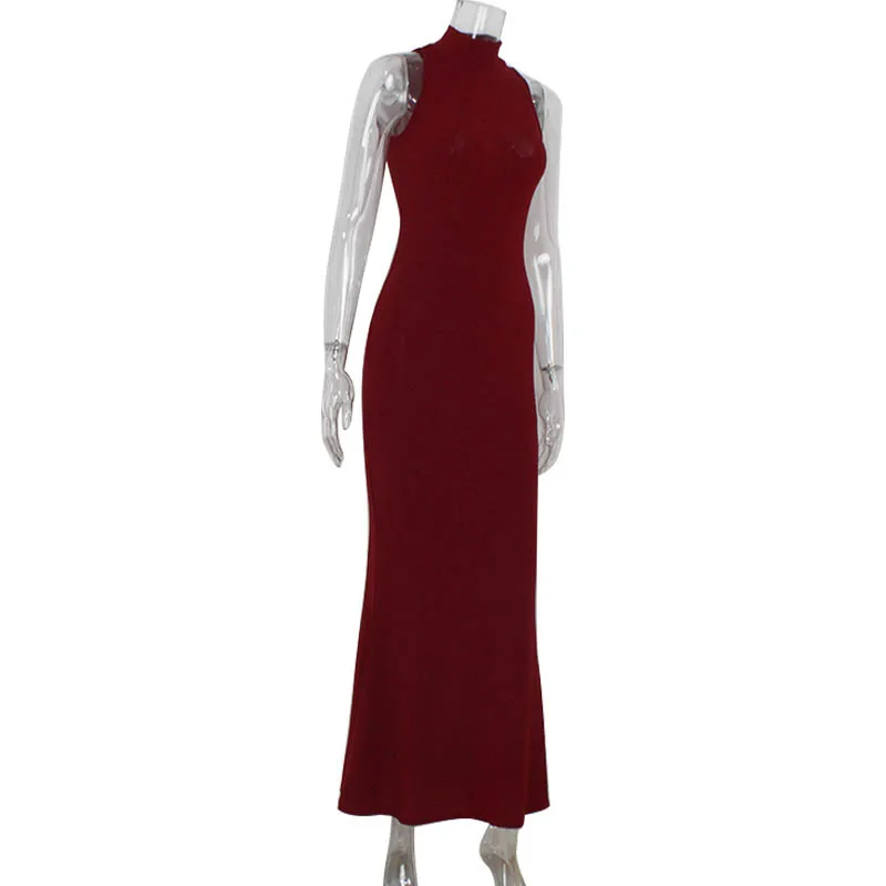 2025 New Women's Elegant Shiny Party Bodycon Robes Sexy Slim Sequins Red Sleeveless Long Dress Fashion Solid Maxi Gown Dresses 2025 New Women's Elegant Shiny Party Bodycon Robes Sexy Slim Sequins Red Sleeveless Long Dress Fashion Solid Maxi Gown Dresses