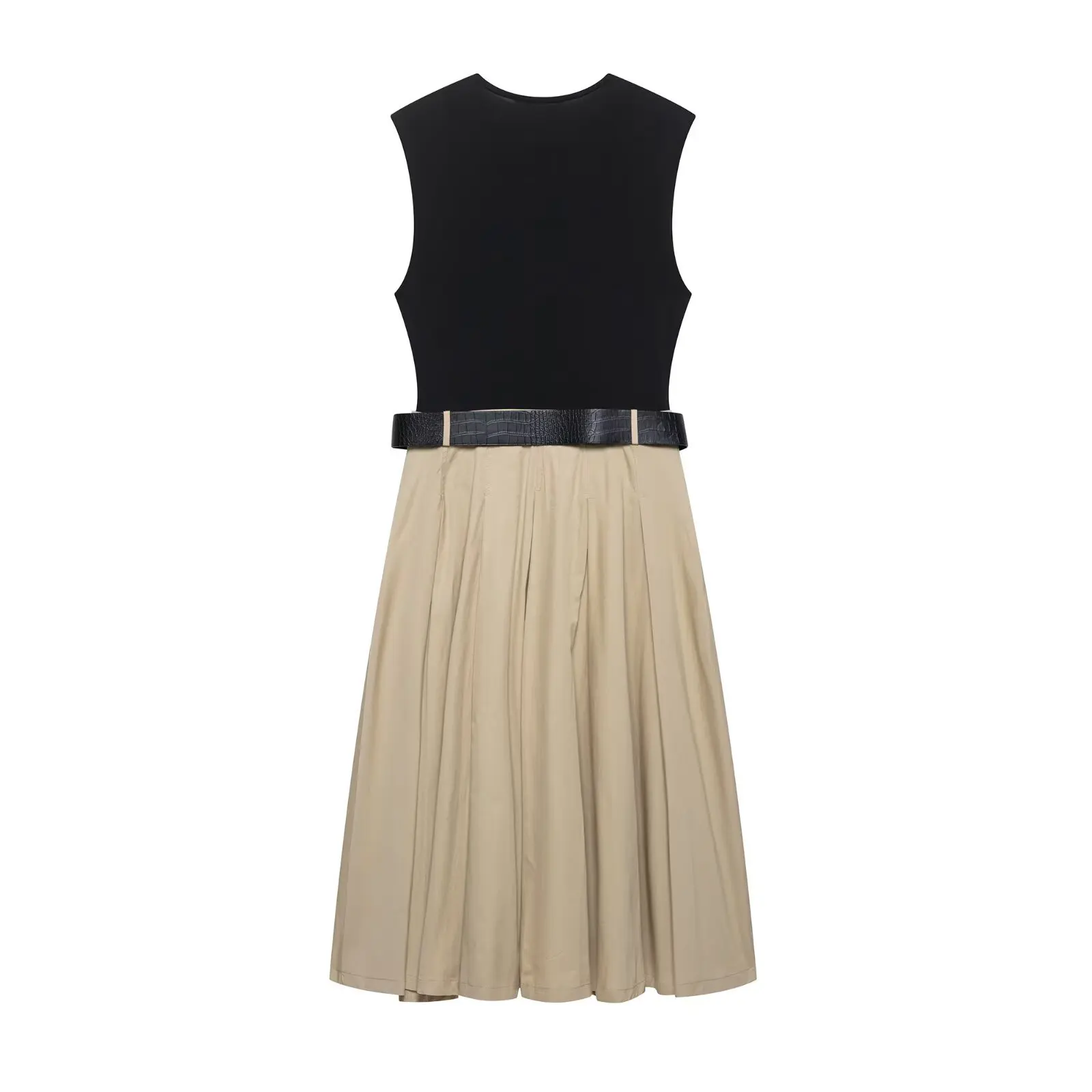 2025 Woman Dresses Belt Pleated Midi Dress Women Sleeveless Summer Dress Woman Knitted Party Dresses for Women Sundress 2025 Woman Dresses Belt Pleated Midi Dress Women Sleeveless Summer Dress Woman Knitted Party Dresses for Women Sundress