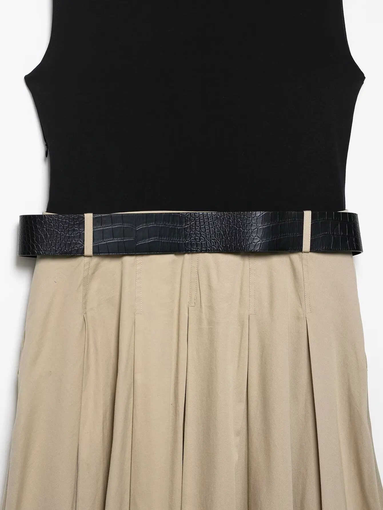 2025 Woman Dresses Belt Pleated Midi Dress Women Sleeveless Summer Dress Woman Knitted Party Dresses for Women Sundress 2025 Woman Dresses Belt Pleated Midi Dress Women Sleeveless Summer Dress Woman Knitted Party Dresses for Women Sundress