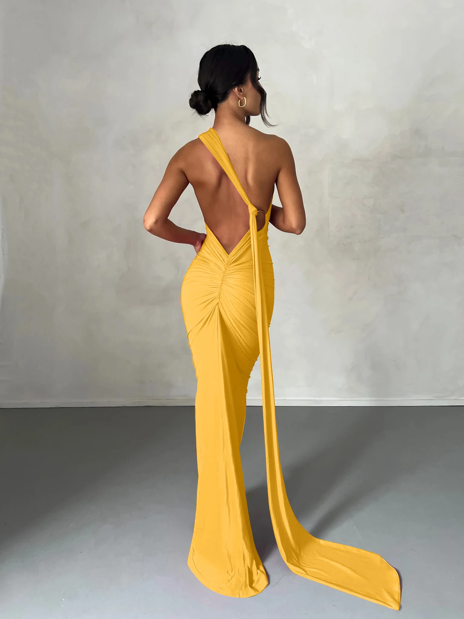 Hugcitar One Shoulder Backless Adjustable Scarf Loop Ruched Sexy Maxi Dress 2025 Women Elegant Y2K Streetwear Festival Outfit Hugcitar One Shoulder Backless Adjustable Scarf Loop Ruched Sexy Maxi Dress 2025 Women Elegant Y2K Streetwear Festival Outfit