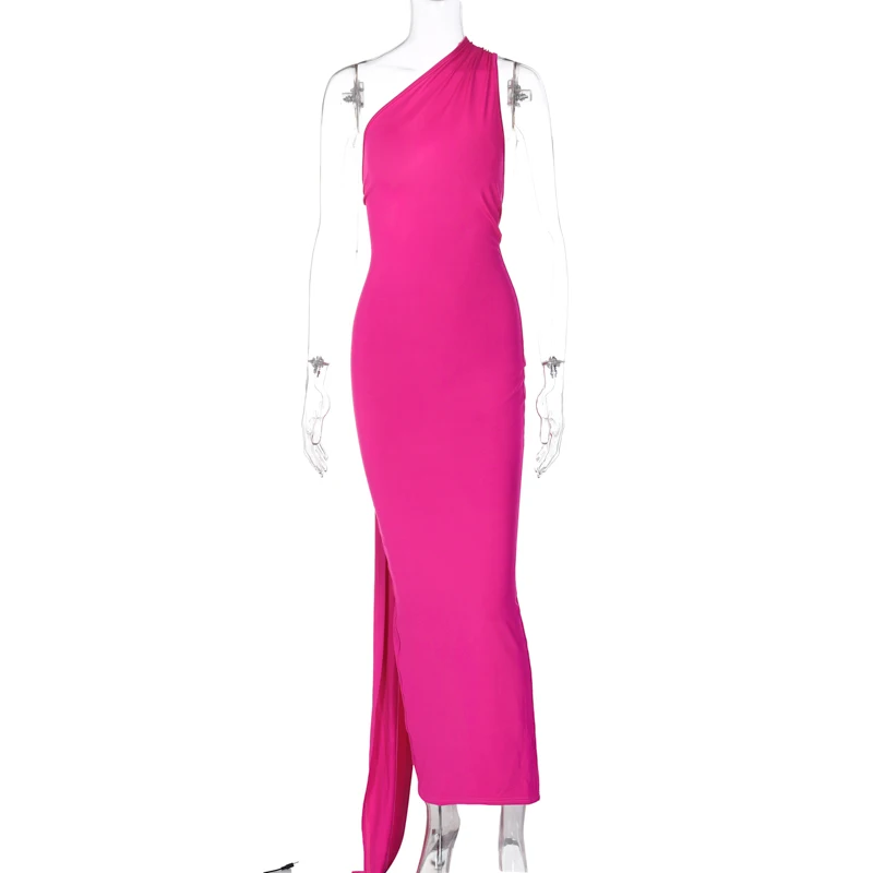 Hugcitar One Shoulder Backless Adjustable Scarf Loop Ruched Sexy Maxi Dress 2025 Women Elegant Y2K Streetwear Festival Outfit Hugcitar One Shoulder Backless Adjustable Scarf Loop Ruched Sexy Maxi Dress 2025 Women Elegant Y2K Streetwear Festival Outfit